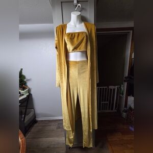 Chic Gold Velvet Outfit